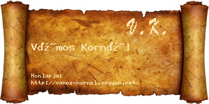 Vámos Kornél névjegykártya