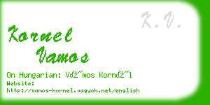 kornel vamos business card